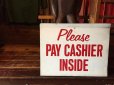 画像1: Vintage Metal Sign Plase Pay Cashier Inside (AL5540)  (1)