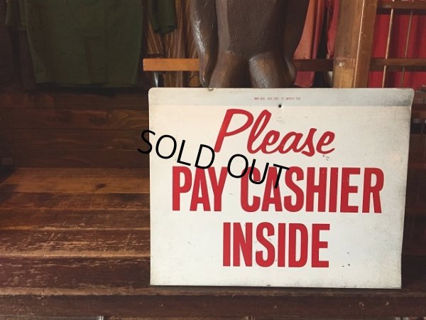 画像1: Vintage Metal Sign Plase Pay Cashier Inside (AL5540) 