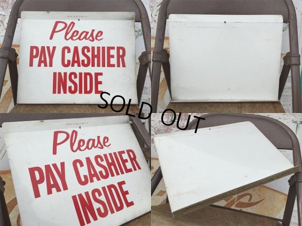 画像2: Vintage Metal Sign Plase Pay Cashier Inside (AL5540) 