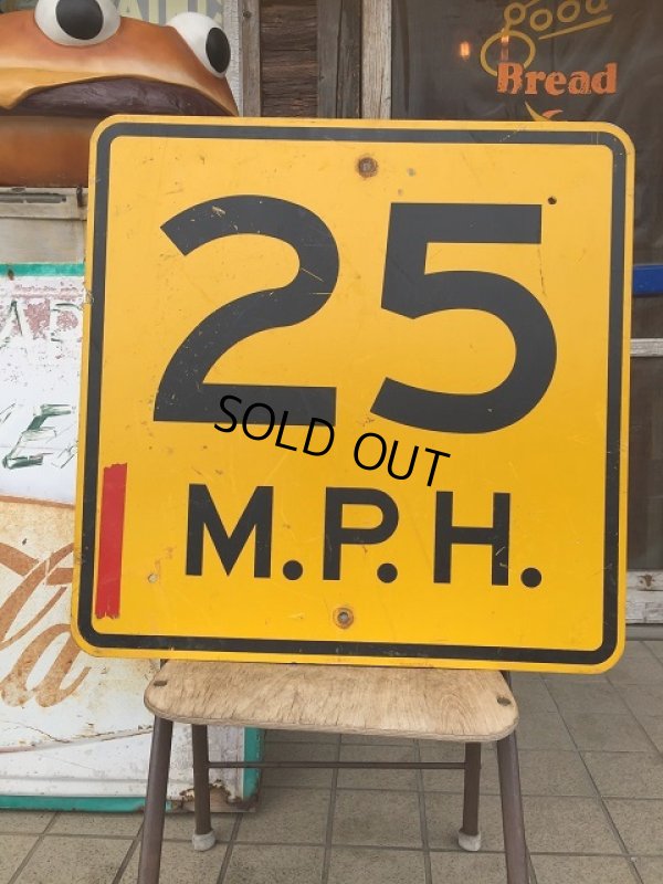 画像1: Vintage Road Sign 25 MPH (AL6321)