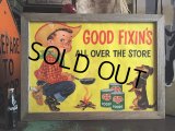 50s Vintage DEL MONTE Original Store Poster Sign w/frame (AL6508)