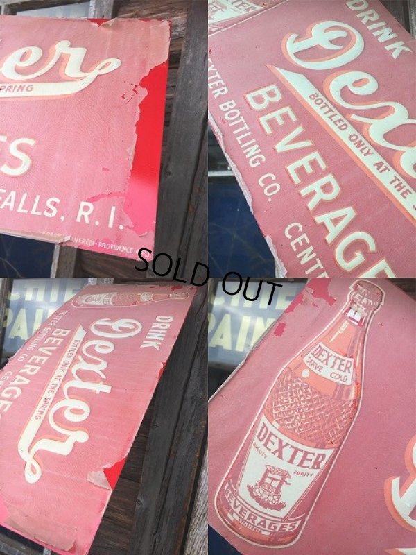 画像3: 50s Vintage Drink DEXTER Soda Embossed Metal Sign (AL6806)