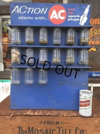 60s Vintage AC Spark Plug Glass Storage Jars (AL7397)