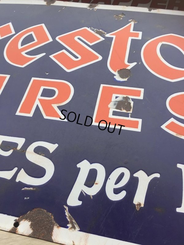 画像5: 40s Vintage Firestone Tires Porcelain Sign (AL7686)