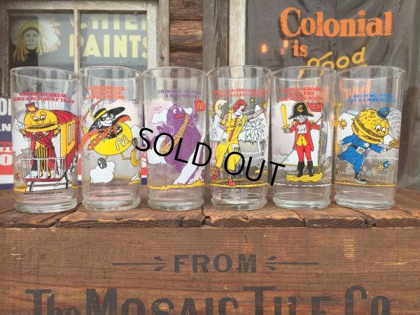 画像1: 80s Vintage McDonalds Adventure Glasses Complete Set of 6 (AL7708)