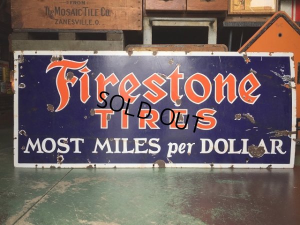 画像8: 40s Vintage Firestone Tires Porcelain Sign (AL7686)