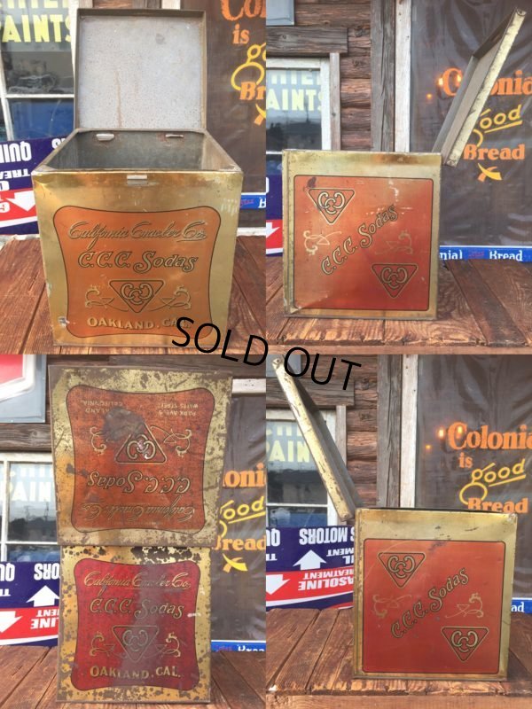 画像2: 〜30s Vintage Califolnia Cracker Co. C.C.C. Sodas Tin (AL7884） 