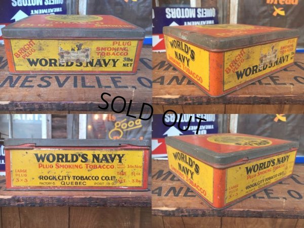 画像3: Vintage World's Navy Tabacco Tin Box (AL7977)