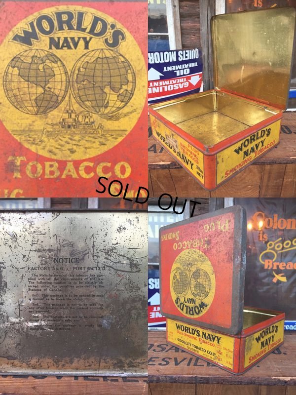 画像2: Vintage World's Navy Tabacco Tin Box (AL7977)