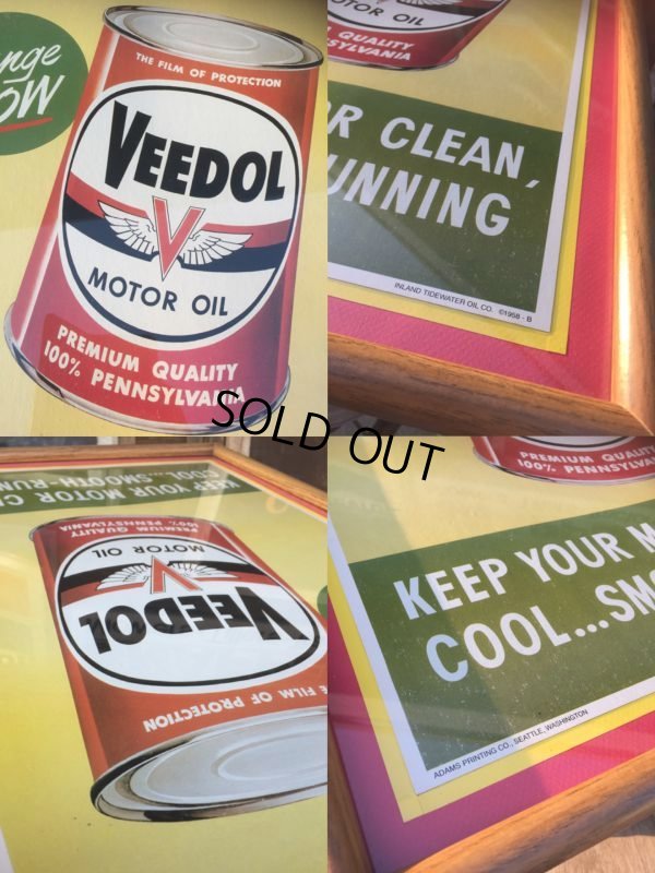 画像3: Vintage Veedol Advertising Cardboard Sign w/Frame (AL8204) 