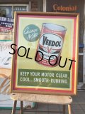 Vintage Veedol Advertising Cardboard Sign w/Frame (AL8204) 