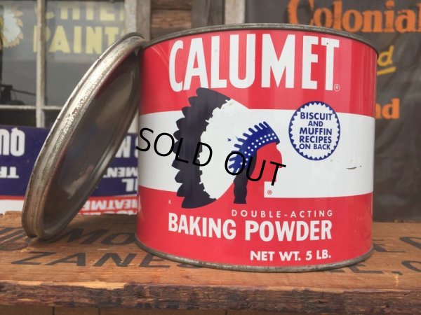 画像1: Vintage Calumet Baking Powder Tin 5lb (AL8583) 