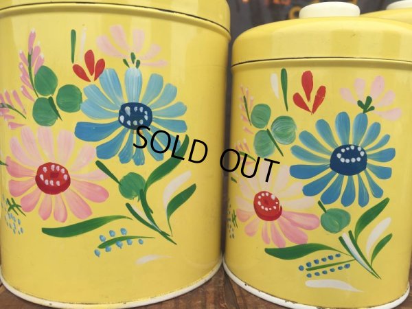 画像11: Vintage Ransburg Canister Set of 4 Flower (AL8585)