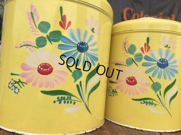 画像10: Vintage Ransburg Canister Set of 4 Flower (AL8585)