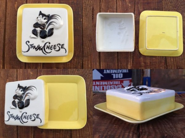 画像2: Vintage Stinky Cheese Ceramic Plate (AL8772)