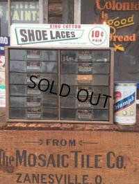 Vintage King Cotton Shoe Lace Store Display Cabinet (AL9458)