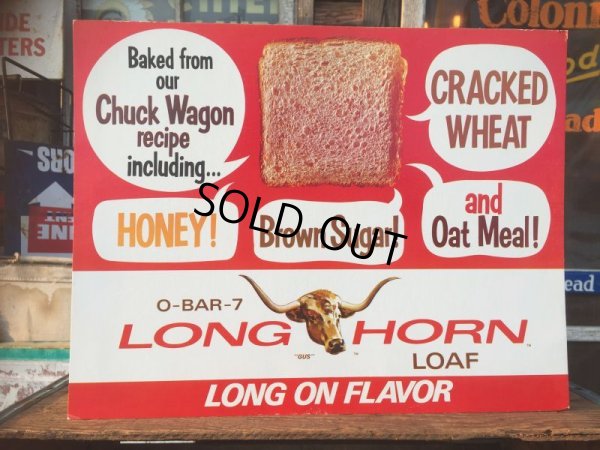画像1: 60s Vintage Longhorn Bread Card Board Sign (AL9682)