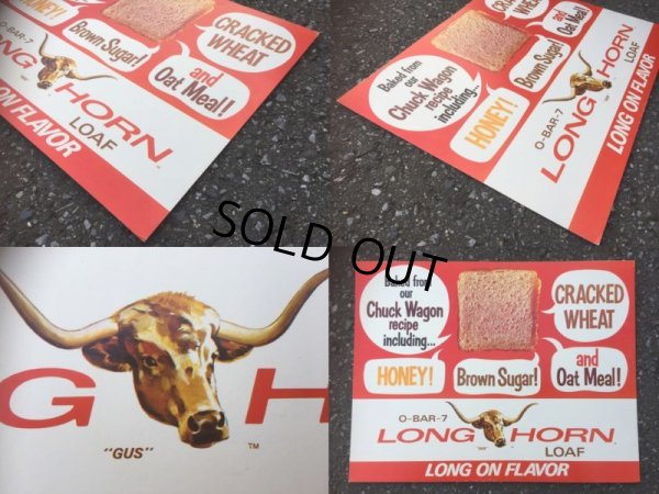 画像2: 60s Vintage Longhorn Bread Card Board Sign (AL9682)