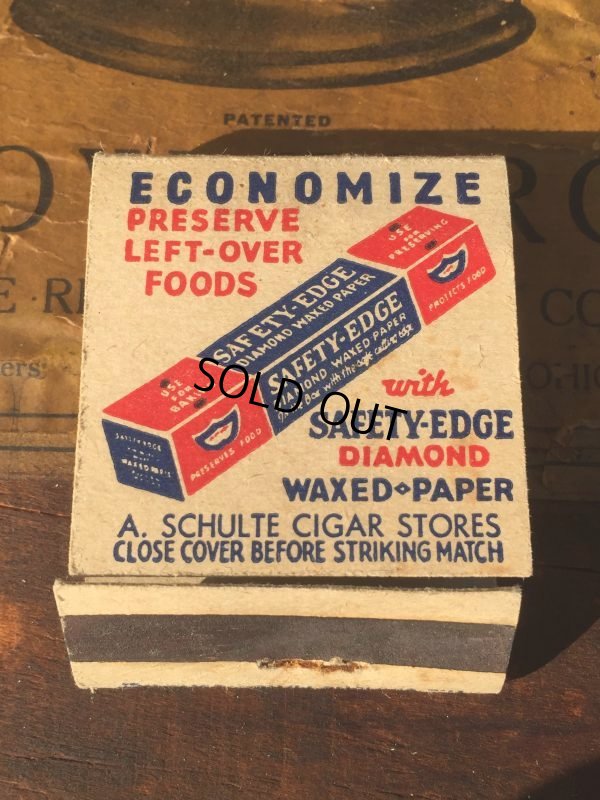 画像2: Vintage Matchbook SAFETY-EDGE WAXED PAPER (MA9855)