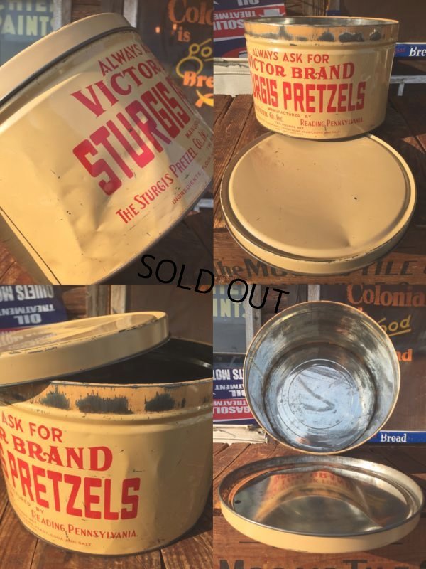 画像3: Vintage Tin Victor Brand Sturgis Pretzels Can (AL9681)