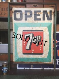 Vintage 7UP Drink Soda Roadside Stand Open Sign (AL9953)