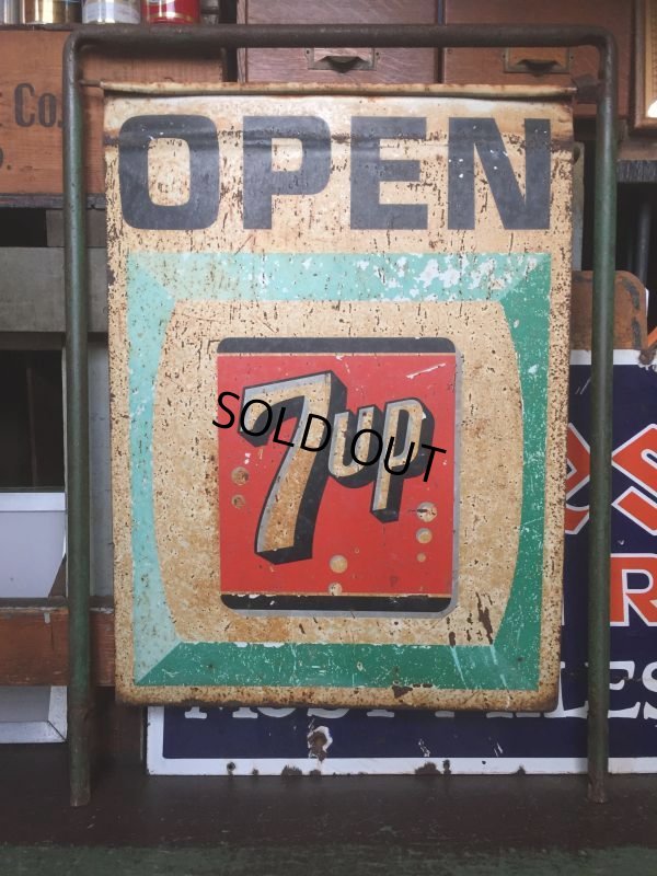 画像2: Vintage 7UP Drink Soda Roadside Stand Open Sign (AL9953)