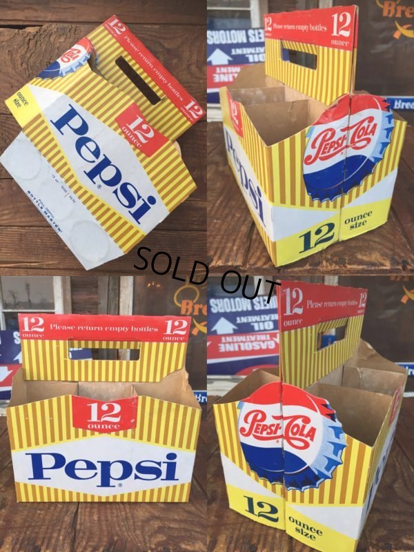画像2: Vintage Soda 6 Pac bottles Cardboard carrying case Pepsi ( (AL0101)