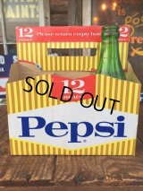 Vintage Soda 6 Pac bottles Cardboard carrying case Pepsi ( (AL0101)