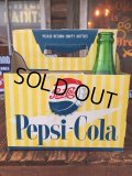 Vintage Soda 6 Pac bottles Cardboard carrying case Pepsi ( (AL0100)