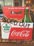 Vintage Soda 6 Pac bottles Cardboard carrying case Coca Cola (AL0104)