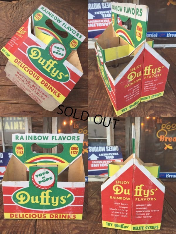 画像2: Vintage Soda 6 Pac bottles Cardboard carrying case Duffy's ( (AL0102)