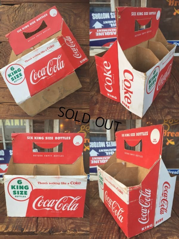 画像2: Vintage Soda 6 Pac bottles Cardboard carrying case Coca Cola (AL0104)