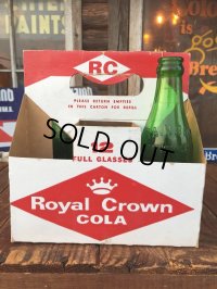 Vintage Soda 6 Pac bottles Cardboard carrying case RC COLA  ( (AL0097)