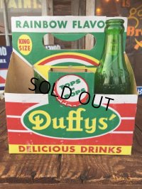 Vintage Soda 6 Pac bottles Cardboard carrying case Duffy's ( (AL0102)