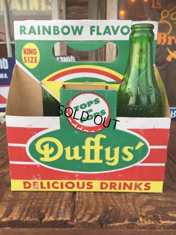 画像1: Vintage Soda 6 Pac bottles Cardboard carrying case Duffy's ( (AL0102)