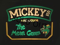 Vintage Mickeys Malt Liquor The Mean Green Lighted Beer Sign (AL1125)