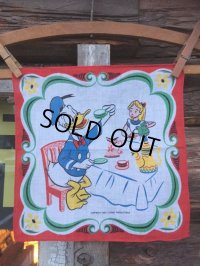 50s Vintage Hanky Disney Donald Duck with Alice Tea Party (AL1703)