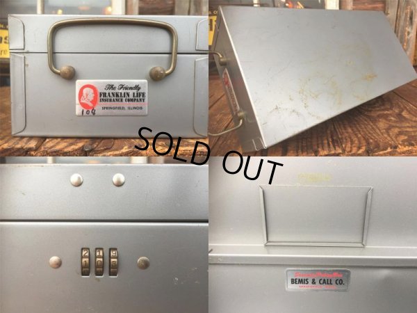 画像3: Vintage Franklin Life Insurance Co Metal Case Tool File Box (AL3141)