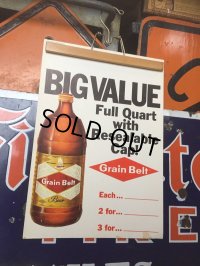 70s Vintage Grain Belt Beer Big Value Advertising Poster Sign (AL3464) 
