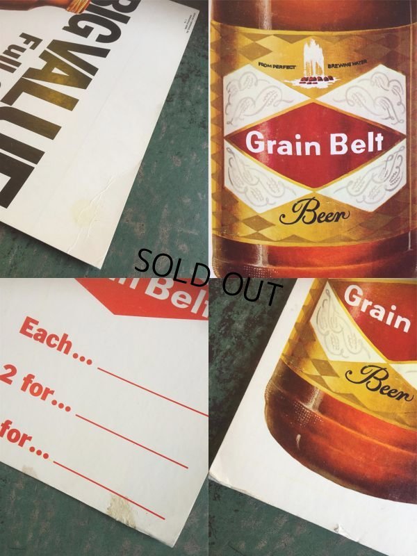 画像2: 70s Vintage Grain Belt Beer Big Value Advertising Poster Sign (AL3464) 