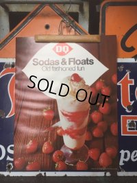 60's Vintage Dairy Queen Poster Sign Store Display Sodas&Floats (AL3390)