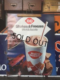 60's Vintage Dairy Queen Poster Sign Store Display Shake&Freezes (AL3429)