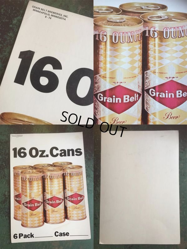 画像3: 70s Vintage Grain Belt Beer 16OZ Cans Advertising Poster Sign (AL3460) 