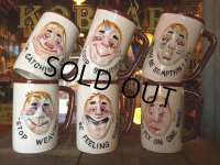 Vinatge Enesco Funny Face 3D Ceramic Mugs (J027)