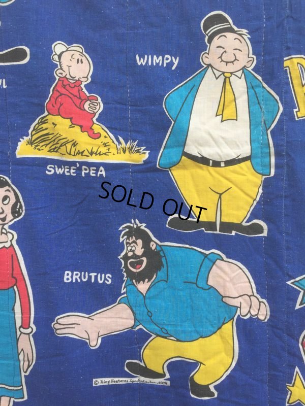 画像4: 70s Vintage Popeye Bedding Fabric Futon Twin Size (J035)