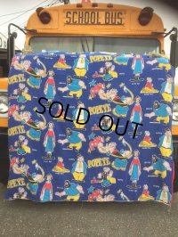 70s Vintage Popeye Bedding Fabric Futon Twin Size (J035)