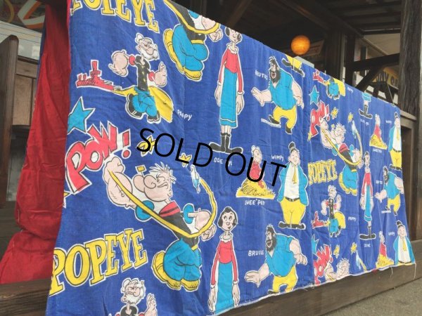 画像8: 70s Vintage Popeye Bedding Fabric Futon Twin Size (J035)