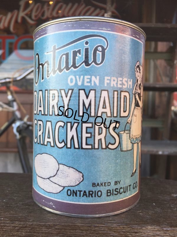 画像1: Vintage Ontario Oven fresh Dairymaid Crackers Bank Can (J40) 