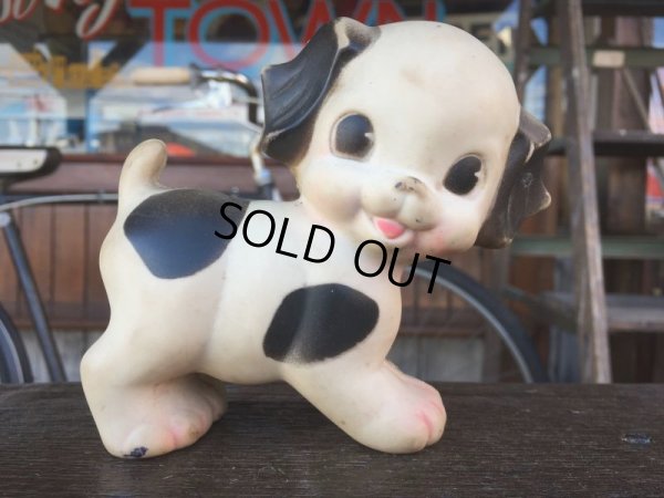 画像1: 50s Vintage Sun Rubber Squeak Toy Puppy (J054)