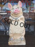 Vintage Thrifty The Wise Pig Cast Iron Piggy Bank (J059)